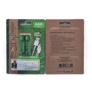 PILAS AAA RECARGABLES con cable Tipo C. Blister de 2 uds.