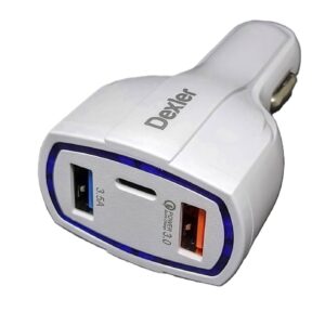 Cargador de coche QUALCOMM: 2 USB/ Tipo C QUICK CHARGE (3,5A)