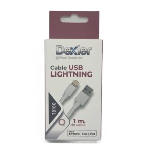 Cable USB a Lightning (LICENCIA APPLE) Transferencia+Carga (2,4A)/1m.