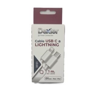 Cable Tipo C a Lightning. (Licencia APPLE). Transferencia+Carga (3A)/1m.