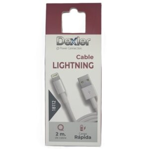 Cable USB a Lightning. Transferencia+Carga (5A)/2m.