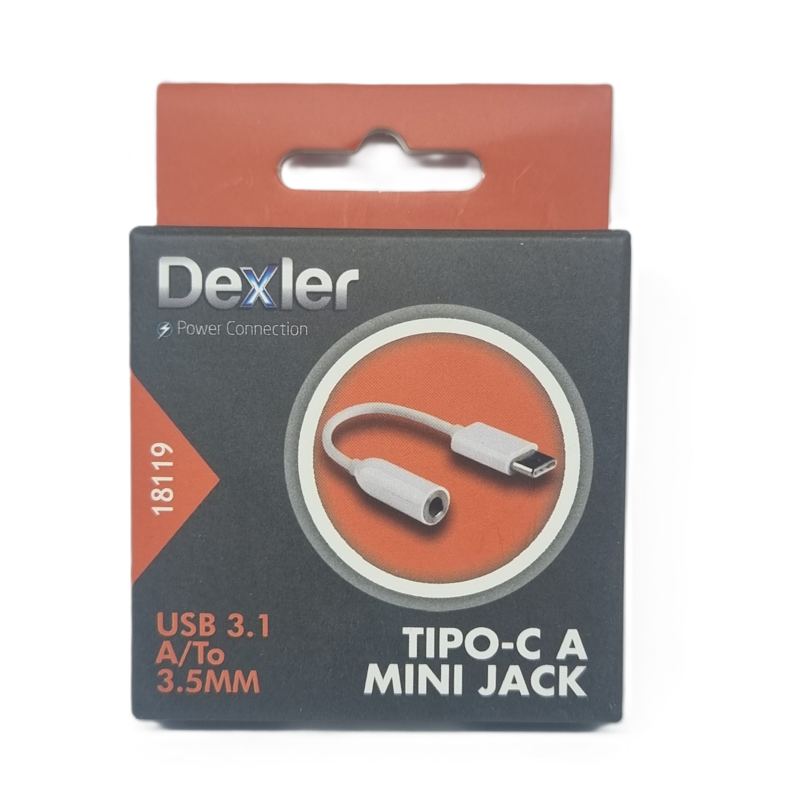 Adaptador Tipo C a minijack hembra 3,5mm. 12,5cm.