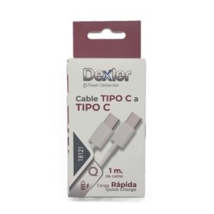 Cable Tipo C a Tipo C. Transferencia+Carga (3A)/1m.