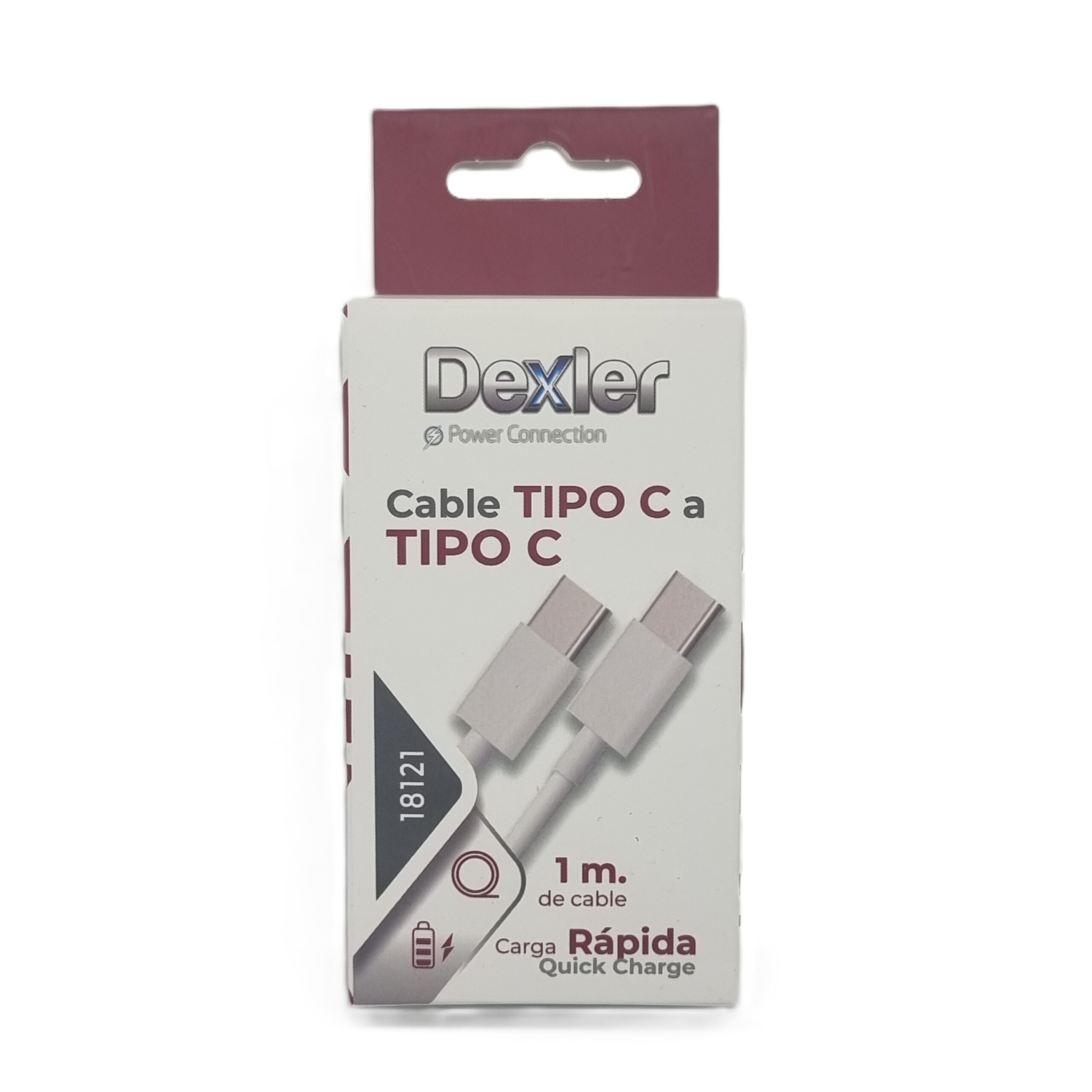 Cable Tipo C a Tipo C. Transferencia+Carga (3A)/1m.