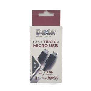 Cable Tipo C a Microusb. Transferencia+Carga (3A)/1m.