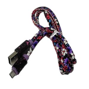 Cable de Diseño USB a Microusb. Transf+Carga (2A)/1m. Varios colores.