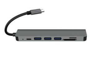 Adaptador 7 in 1 Type C a HDTV: HDMI (4K) TF/SD USB3.0 (x3) y Tipo C