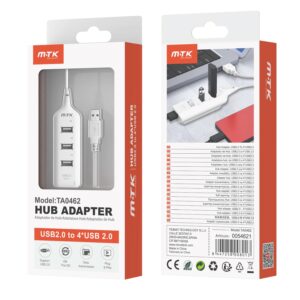 HUB USB2.0 x 4 puertos USB2.0 blanco