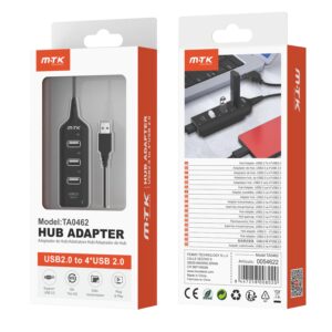 HUB USB2.0 x 4 puertos USB2.0 negro