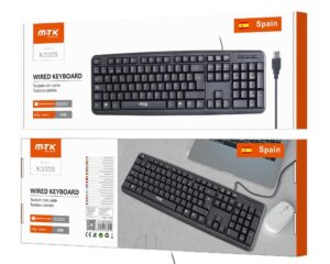 Teclado negro con cable usb de 1,5m. 105 teclas. Español