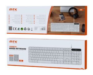 Teclado 105 teclas USB blanco con cable de 1,5m. Español