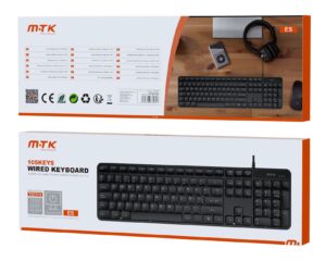 Teclado 105 teclas USB negro con cable de 1,5m. Español