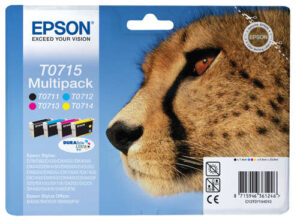Epson T0715 Pack de 4 Cartuchos de Tinta Originales - C13T07154012