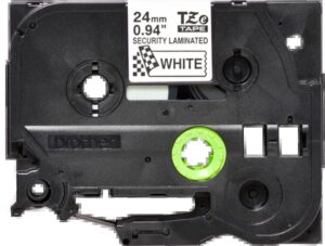 Brother TZeSE5 Cinta Laminada de Seguridad Original de Etiquetas - Texto negro sobre fondo blanco - Ancho 24mm x 8 metros
