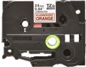 Brother TZeB51 Cinta Laminada Fluorescente Original de Etiquetas - Texto negro sobre fondo blanco - Ancho 24mm x 5 metros