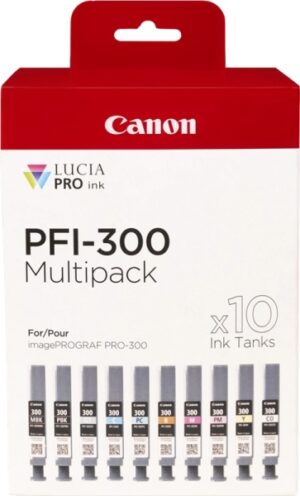 Canon PFI300 Pack de 10 Cartuchos de Tinta Originales - 4192C008