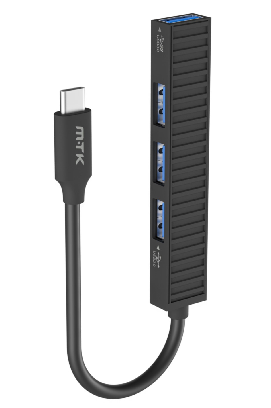 HUB 4 in 1 Tipo C a 3 USB2.0 + 1 USB 3.0 negro - Imagen 2