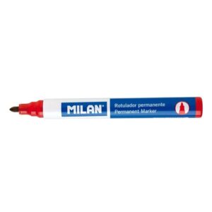 Milan Rotulador Permanente - Punta Redonda 4mm - Tinta a Base de Alcohol - Color Rojo