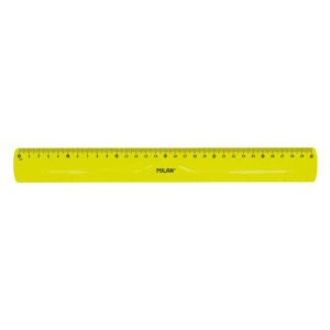 Milan Regla Flexible y Resistente - Longitud 30cm - Color Amarillo Translucido