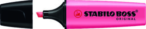 Stabilo Boss 70 Rotulador Marcador Fluorescente - Trazo entre 2 y 5mm - Recargable - Tinta con Base de Agua - Color Rosa Fluorescente