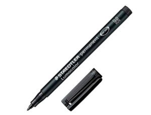 Staedtler Lumocolor 317 Rotulador Permanente - Punta Media Redonda - Trazo 1mm Aprox - Capuchon con Clip - Secado Rapido - Color Negro