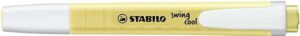 Stabilo Swing Cool Pastel Marcador Fluorescente - Cuerpo Plano - Punta Biselada - Trazo entre 1 y 4mm - Tinta con Base de Agua - Color Amarillo Cremoso