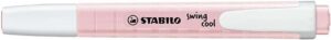Stabilo Swing Cool Pastel Marcador Fluorescente - Cuerpo Plano - Punta Biselada - Trazo entre 1 y 4mm - Tinta con Base de Agua - Color Rubor Rosa