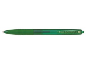 Pilot SuperGrip G Boligrafo de Bola Retractil - Punta Redonda 1.0mm - Trazo 0.4mm - Tinta de Aceite - Grip Ergonomico - Color Verde
