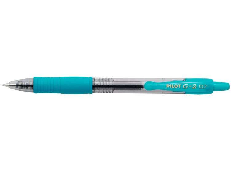 Pilot Boligrafo de Gel G2 Rollerball Retractil - Recargable - Punta de Bola Redonda 0.7mm - Trazo 0.32mm - Grip Ergonomico - Color Turquesa