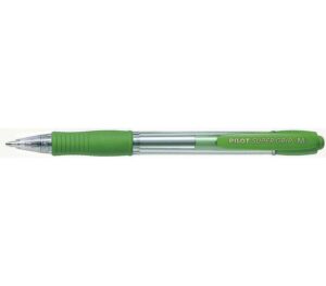 Pilot Boligrafo de Bola Retractil SuperGrip - Punta Redonda 1.0mm - Trazo 0.27mm - Tinta de Aceite - Grip Ergonomico - Color Verde Claro