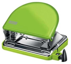 Petrus 52 WOW Taladro Perforador Clasico Metalico - Hasta 20 Hojas - Marcas de Formato - Facil Vaciado - Punzones 5.5mm - Color Verde