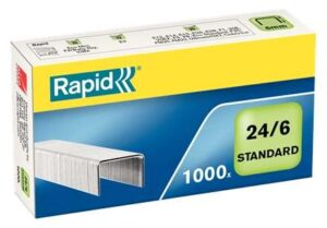 Rapid Caja de 1000 Grapas 24/6 Confort - Grapa hasta 20 Hojas - Alambre Flexible