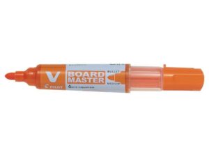 Pilot V-Board Master Begreen Rotulador para Pizarra Blanca - Punta Redonda 6mm - Trazo 2.3mm - 91% Plastico Reciclado - Recargable - Color Naranja