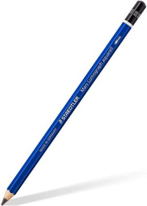 Staedtler Mars Lumograph Aquarell 100A Lapiz de Grafito - Mina 8B - Resistencia a la Rotura - Madera de Bosques Sostenibles