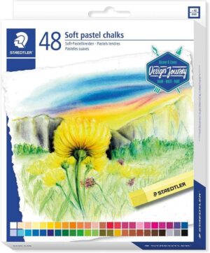 Staedtler 2430 Pack de 48 Tizas Pastel Suave - Excelentes para Mezclar Colores - Resistencia a la Luminosidad - Colores Surtidos