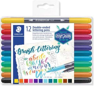 Staedtler 3004 Pack de 12 Rotuladores de Doble Punta para Lettering - Colores Surtidos