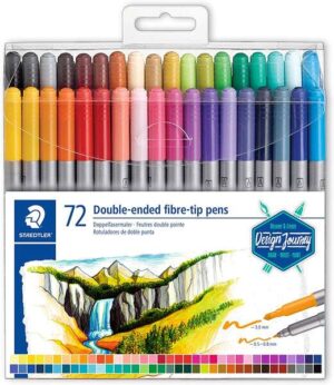 Staedtler 3200 Pack de 72 Rotuladores de Doble Punta - Resistente a la Presion - Colores Surtidos