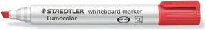 Staedtler Lumocolor 351 Marcador para Pizarra Blanca - Punta Biselada 2 - 5mm Aprox - Secado Rapido - Color Rojo