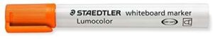 Staedtler Lumocolor 351 Rotulador para Pizarra Blanca - Punta Redonda - Trazo 2mm - Capuchon con Clip - Color Naranja