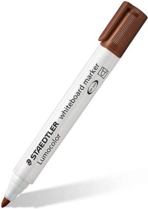 Staedtler Lumocolor 351 Rotulador para Pizarra Blanca - Punta Redonda - Trazo 2mm - Capuchon con Clip - Color Marron