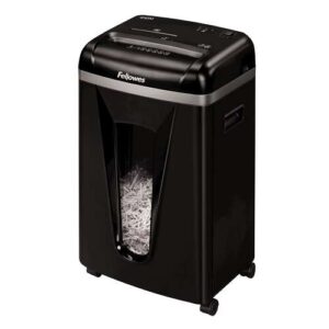 Fellowes 450M Destructora de Papel Manual Microcorte P-5 - Destruye hasta 9 Hojas - Papelera de 22L - Color Negro