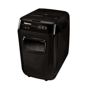 Fellowes AutoMax 200C Destructora de Papel Automatica Corte en Particulas P-4 - Autoalimentacion 200 Hojas, Manual 10 Hojas - Capacidad de la Papelera 32L - Color Negro