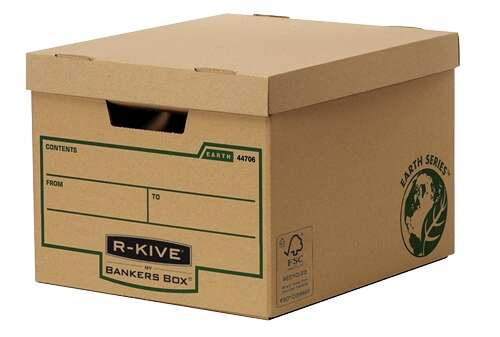 Fellowes Bankers Box Earth Contenedor de Archivos - Montaje Manual - Carton Reciclado Certificacion FSC - Color Marron
