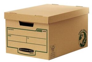 Fellowes Bankers Box Earth Maxi Contenedor de Archivos - Montaje Manual - Carton Reciclado Certificacion FSC - Color Marron