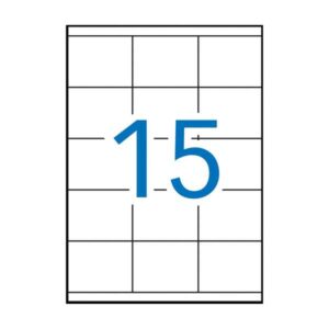 Apli Pack de 1.500 Etiquetas Rectangulares 70x50,8mm - 100 Hojas por 15 Etiquetas - Adhesivo Permanente - Cantos Rectos - Color Blanco