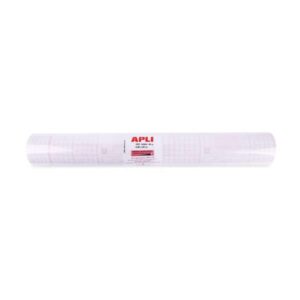 Apli Rollo de Polipropileno Transparente 20x0.50m 80m micras - Adhesivo Reposicionable - Sistema Easy Peel - Cuadricula de Precision - Alta Resistencia a Arañazos y Roturas - No Amarillea