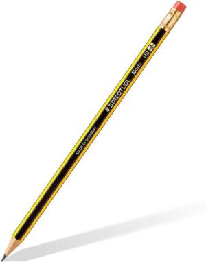 Staedtler Noris 122 Lapiz de Grafito Hexagonal con Goma - Mina HB - Resistencia a la Rotura - Sin PVC ni Latex