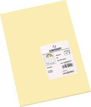 Canson Guarro Pack de 50 Cartulinas Iris A4 de 185g - 21x29.7cm - Color Crema