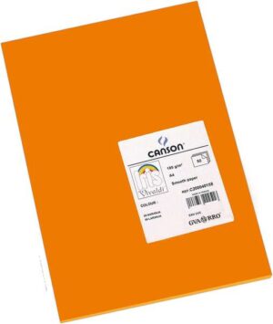 Canson Guarro Pack de 50 Cartulinas Iris A4 de 185g - 21x29.7cm - Color Naranja