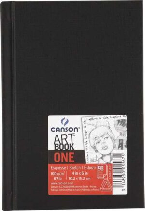 Canson Sketch One Fino Cuaderno de Dibujo con 98 Hojas 100g 10.1x15.2cm - Color Blanco